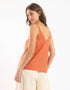 Top in cotton thin straps with a V-neckline